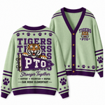 Chaotic Club Retro Mascot Paw Print School Staff Knit Cardigan