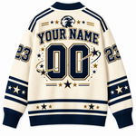 Chaotic Club Retro Mascot Varsity Stars Game Day Knit Cardigan