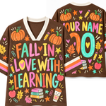 Chaotic Club Retro Teacher Fall Fall in Love With Learning Mesh Jersey