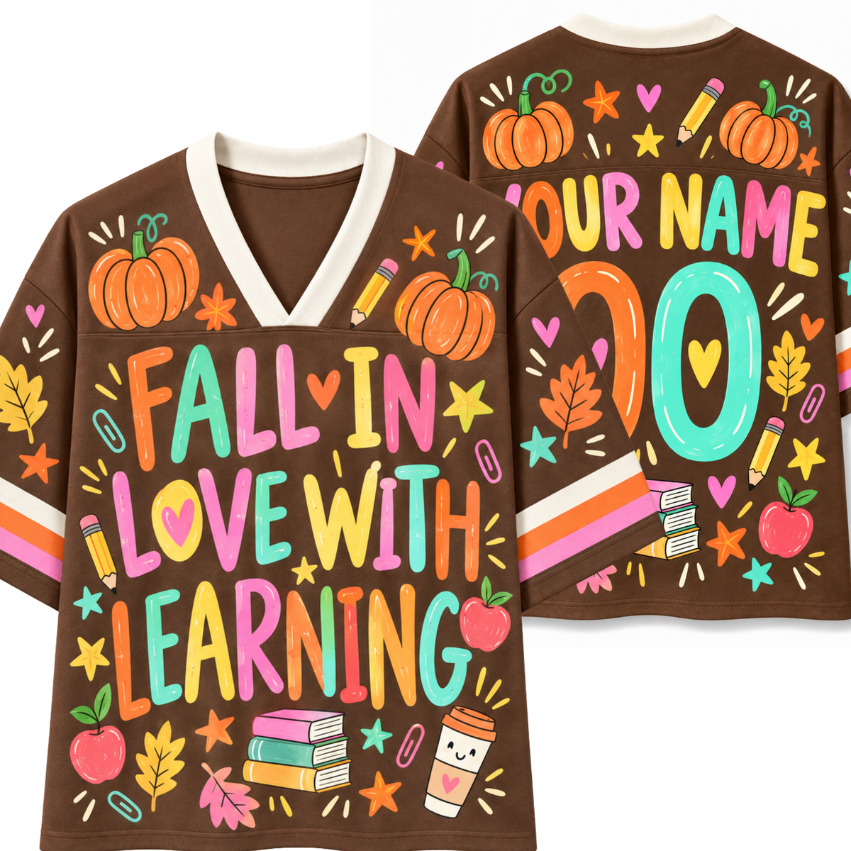 Chaotic Club Retro Teacher Fall Fall in Love With Learning Mesh Jersey