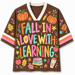 Chaotic Club Retro Teacher Fall Fall in Love With Learning Mesh Jersey