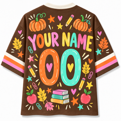 Chaotic Club Retro Teacher Fall Fall in Love With Learning Mesh Jersey