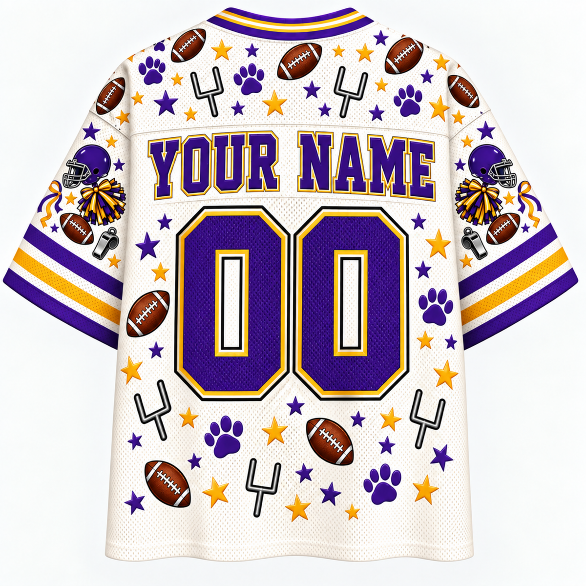 Chaotic Club School Mascot Football Baseball Charm Bow Mesh Jersey