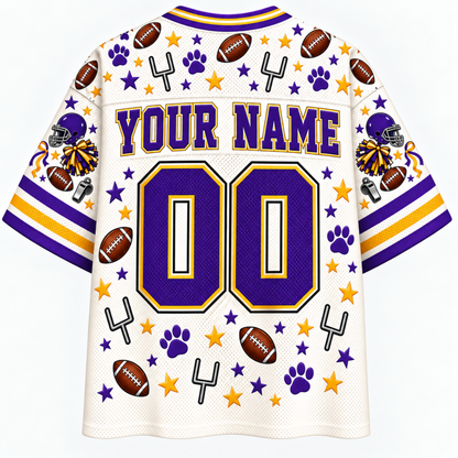 Chaotic Club School Mascot Football Baseball Charm Bow Mesh Jersey
