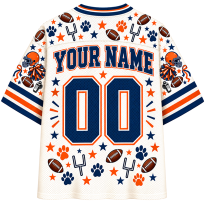Chaotic Club School Mascot Football Baseball Charm Bow Mesh Jersey