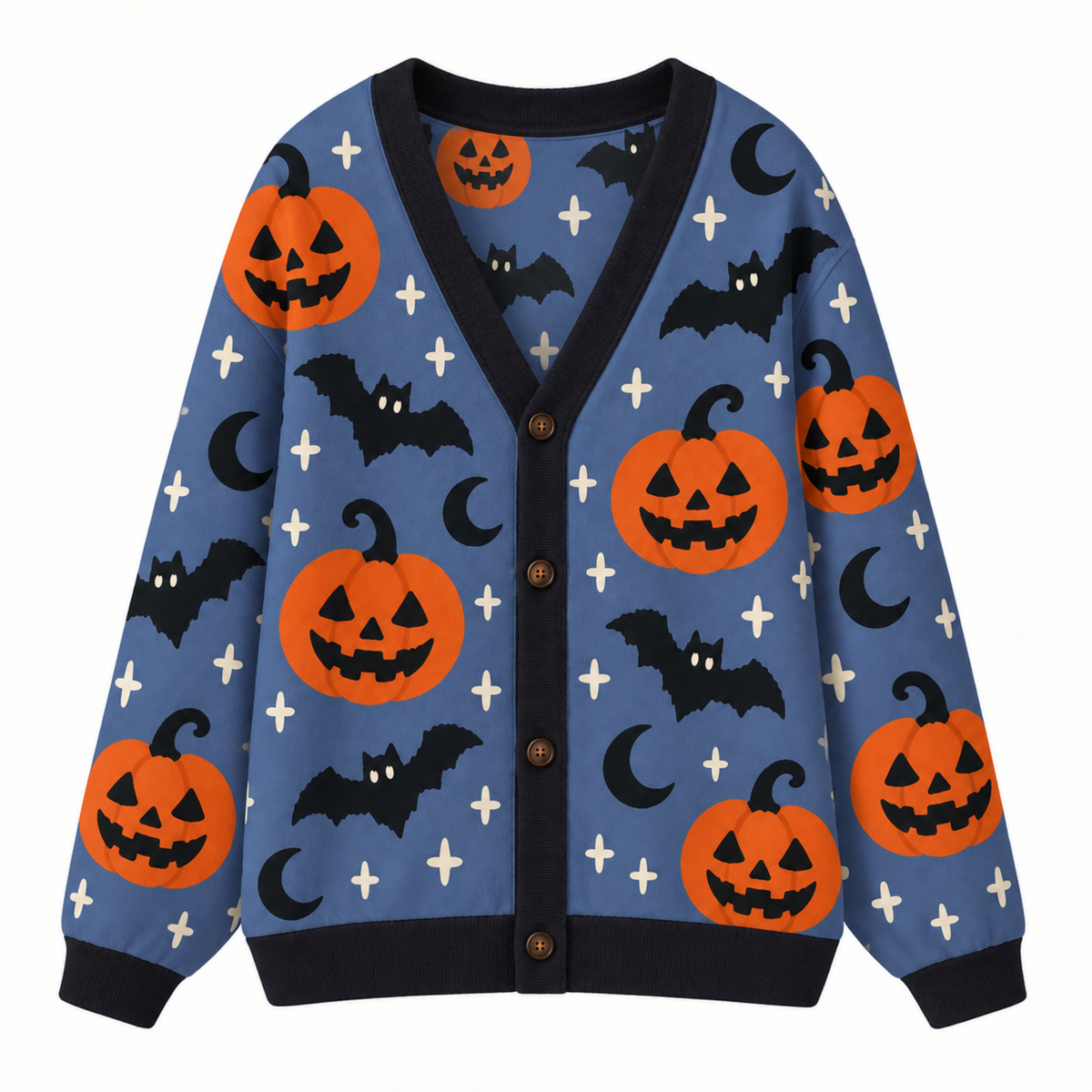 Chaotic Club Spooky Pumpkin Bats Knit Cardigan