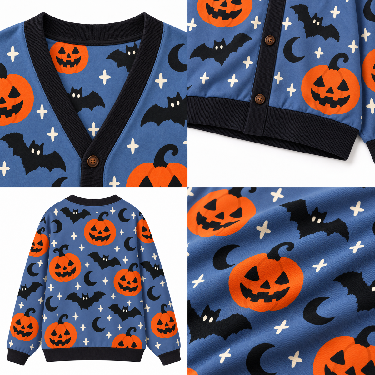 Chaotic Club Spooky Pumpkin Bats Knit Cardigan