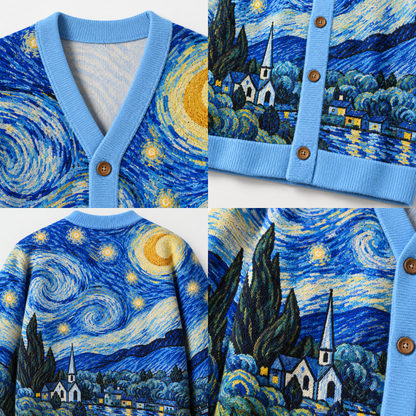Chaotic Club Starry Night Sky Knit Cardigan