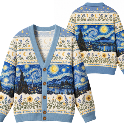 Chaotic Club Starry Night Sky Knit Cardigan