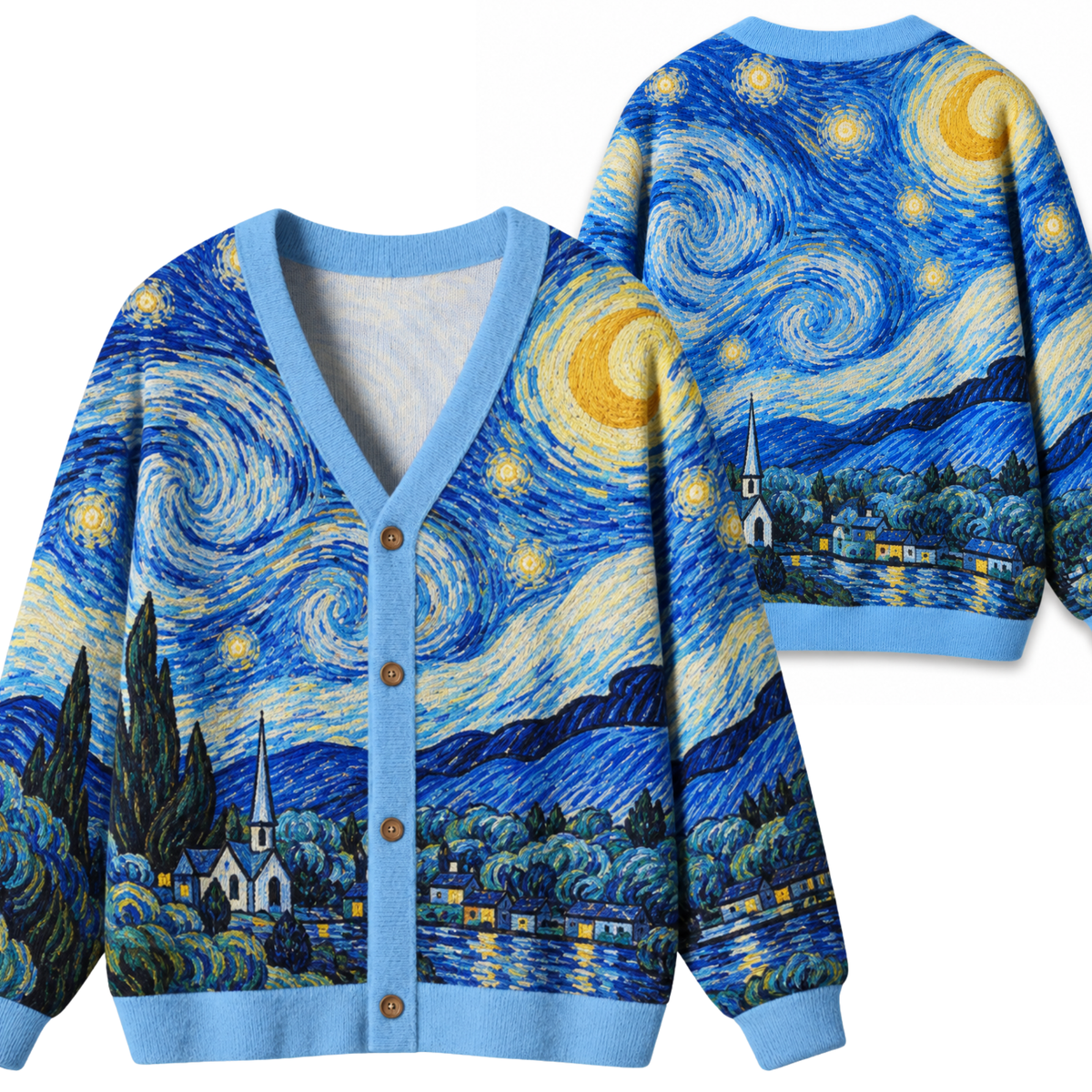 Chaotic Club Starry Night Sky Knit Cardigan