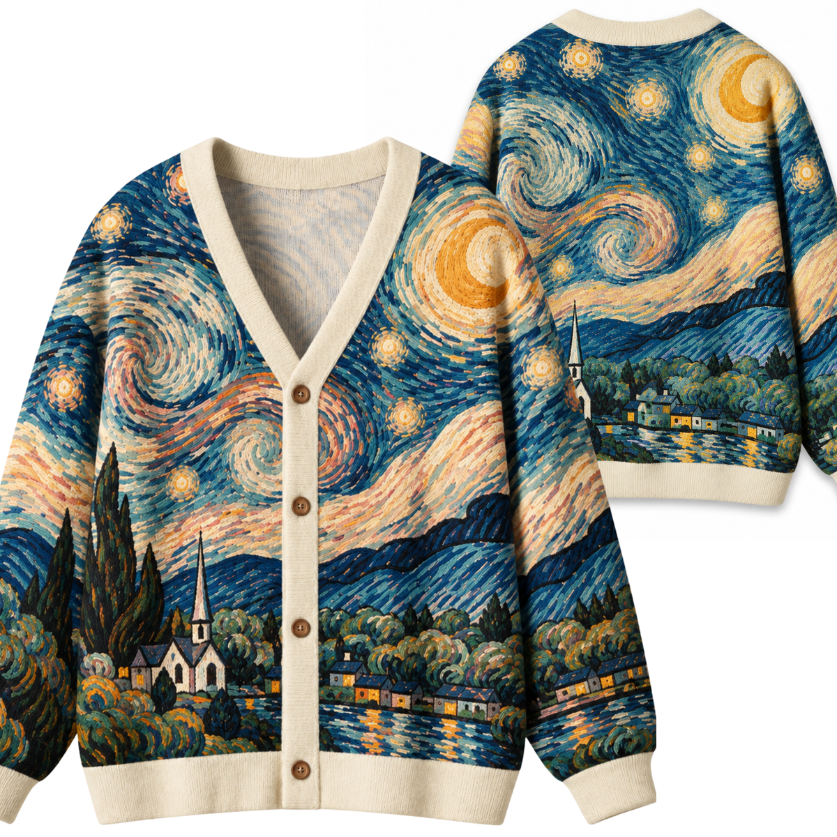 Chaotic Club Starry Night Sky Knit Cardigan