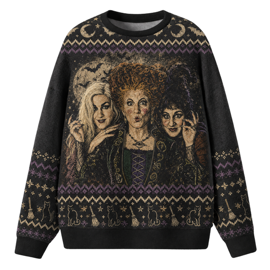 Chaotic Club Witch Sisters Halloween Ugly Sweatshirt