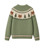 Chaotic Club Woodland Fox Pine Tree Fair Isle Ugly Sweatshirt