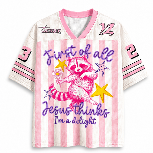 ChaoticClub First of All Jesus Thinks I'm A Delight Mesh Jersey