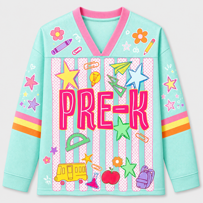 Chaotic Club Striped Custom Back To School Love Long Sleeve Jersey
