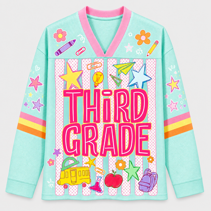 Chaotic Club Striped Custom Back To School Love Long Sleeve Jersey