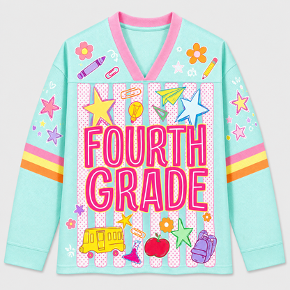 Chaotic Club Striped Custom Back To School Love Long Sleeve Jersey