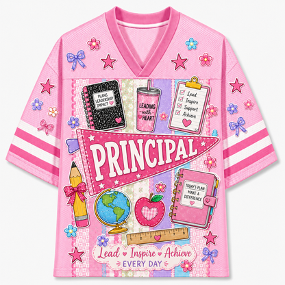 Chaotic Club Preppy Back To School Teacher Pennant Flag Mesh Jersey