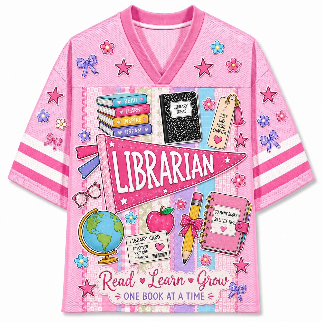 Chaotic Club Preppy Back To School Teacher Pennant Flag Mesh Jersey