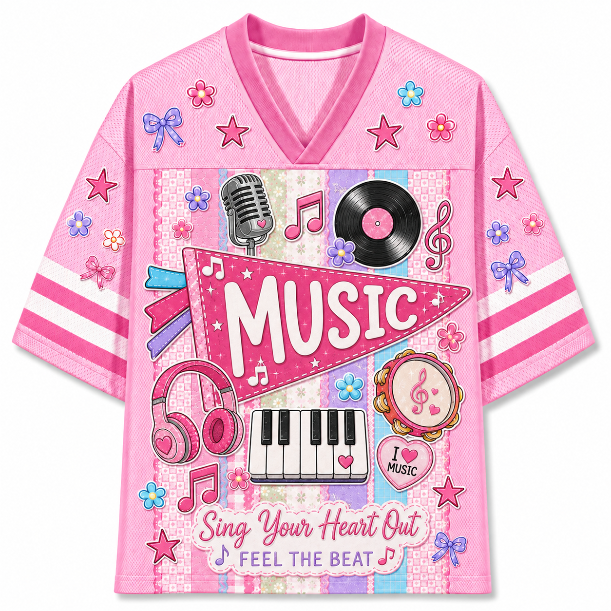 Chaotic Club Preppy Back To School Teacher Pennant Flag Mesh Jersey