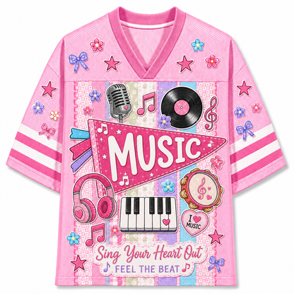 Chaotic Club Preppy Back To School Teacher Pennant Flag Mesh Jersey