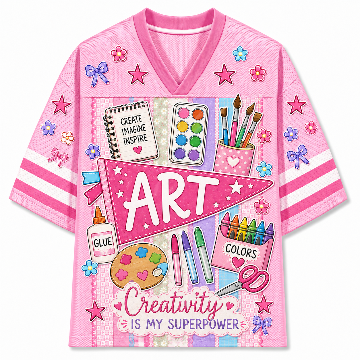 Chaotic Club Preppy Back To School Teacher Pennant Flag Mesh Jersey