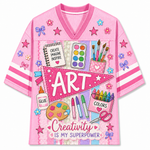 Chaotic Club Preppy Back To School Teacher Pennant Flag Mesh Jersey