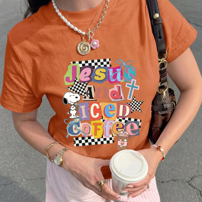 ChaoticClub Summer Jesus and Ice Coffee Neon T-shirt