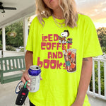 ChaoticClub Summer Ice Coffee And Books Neon T-shirt