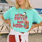 ChaoticClub Summer Ice Coffee And Books Neon T-shirt