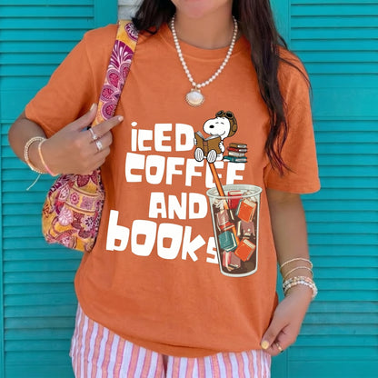 ChaoticClub Summer Ice Coffee And Books Neon T-shirt