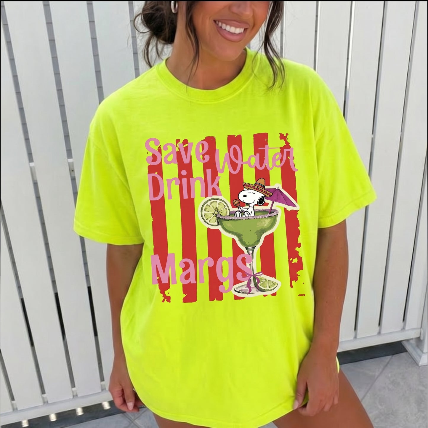 ChaoticClub Save Water Drink Margs Neon T-Shirt