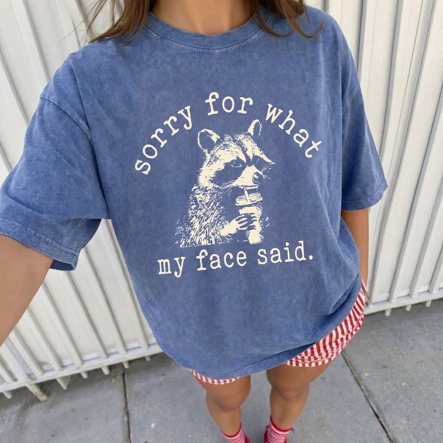 ChaoticClub Sorry For What My Face Said Washed T-Shirt