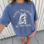 ChaoticClub Sorry For What My Face Said Washed T-Shirt