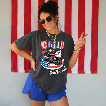 ChaoticClub Chill The Fourth Out Eagle Washed T-Shirt
