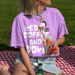 ChaoticClub Summer Ice Coffee And Books Neon T-shirt