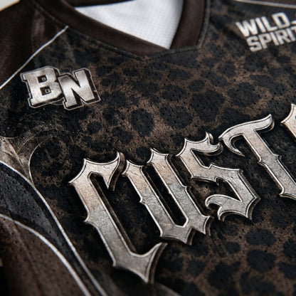 ChaoticClub Vintage Leopard Personalized Mesh Jersey