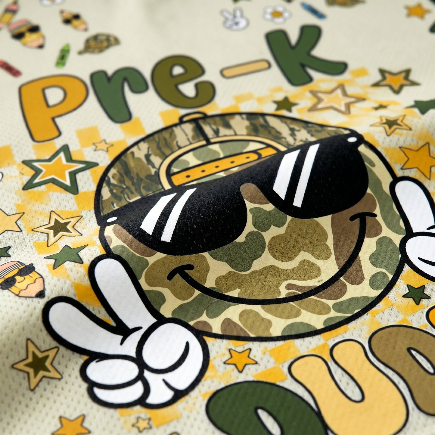 ChaoticClub Retro Back to School Smiley Face Mesh Jersey
