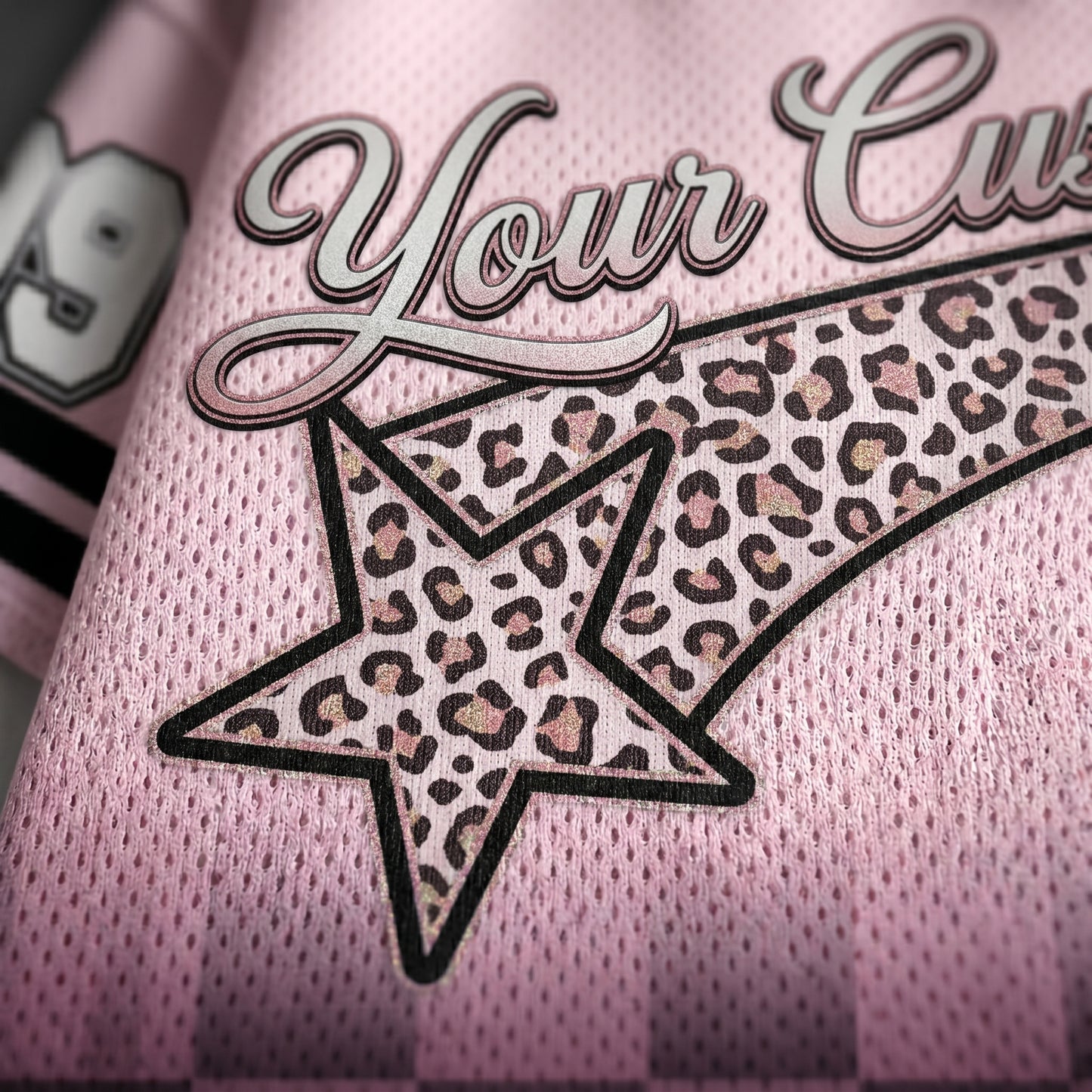Leopard Star Mesh Jersey – Custom Y2K Checkerboard Unisex Sports Tee