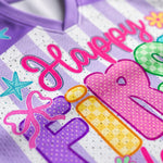 ChaoticClub Striped Neon Happy First Day of School Mesh Jersey