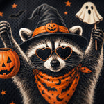 ChaoticClub Halloween Raccoon Witch Hat Mesh Jersey