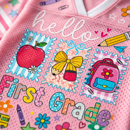 ChaoticClub Hello Kindergarten Pre-K 1st 2d 3d 4th 5th Grade Mesh Jersey
