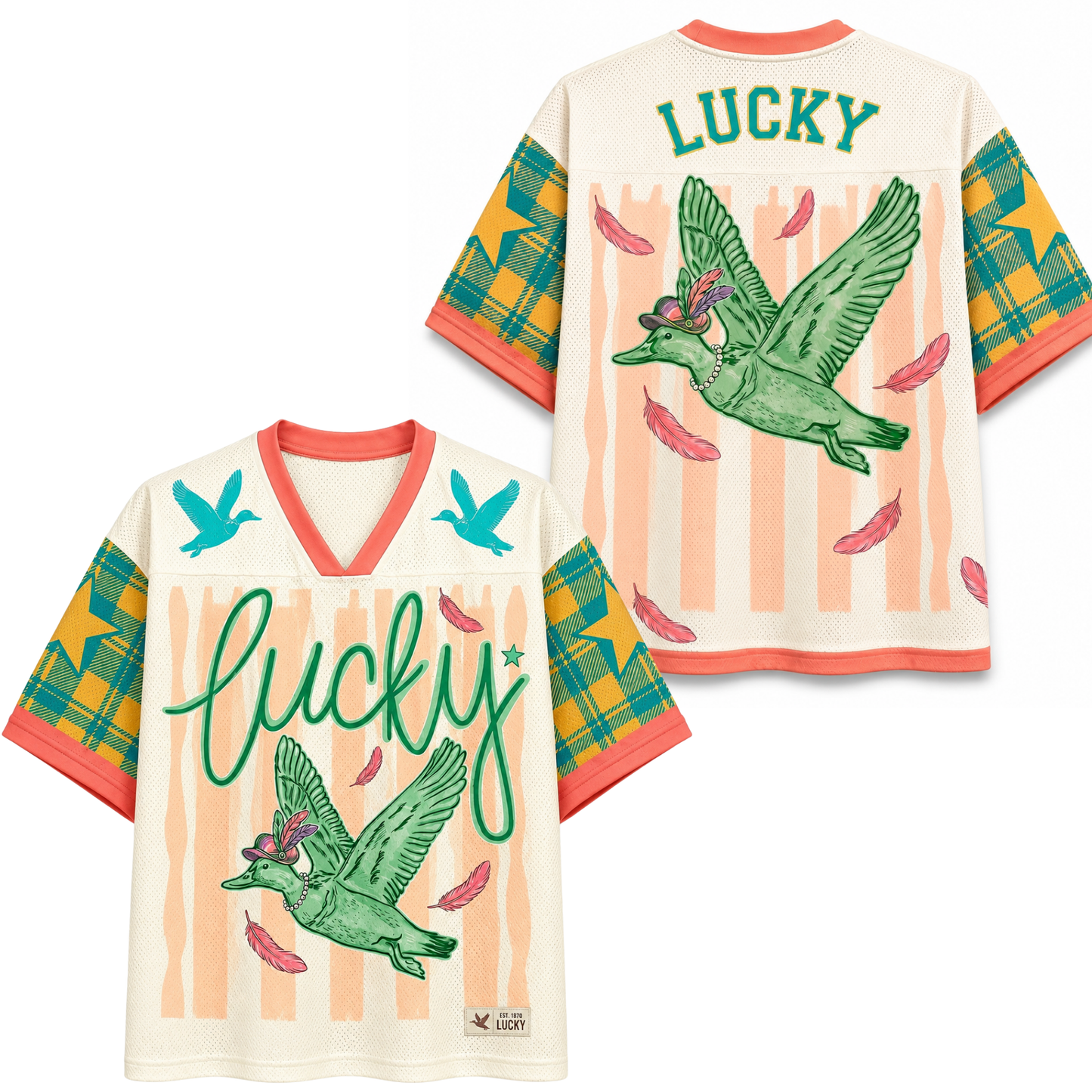 ChaoticClub Striped Lucky Duck Summer Mesh Jersey