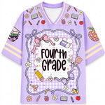 Chaotic Club Back to School Purple Bow Girly Coquette Mesh Jersey