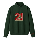 Chaotic Club Embroided Glitter Game Day Custom Star Number Quarter Zip Sweatshirt