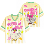 ChaoticClub Guess What Chicken Butt Coquette Bow Mesh Jersey