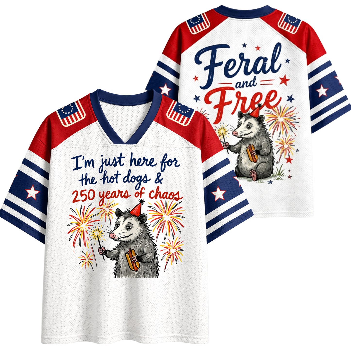 Chaotic Club Here For Hot Dogs & Chaos Possum Mesh Jersey