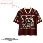 ChaoticClub Strawberry Jams Glock Funny Raccoon Mesh Jersey