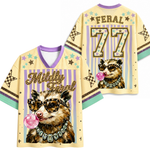 ChaoticClub Leopard Opossum Bubble Striped Summer Mesh Jersey