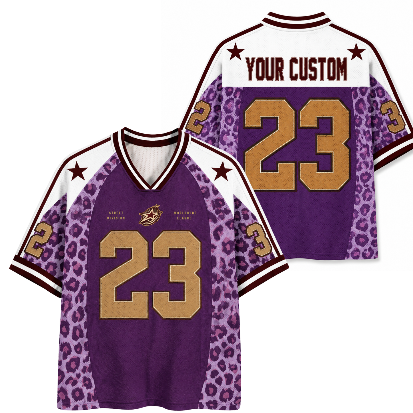 ChaoticClub Leopard Purple Personalized Mesh Jersey